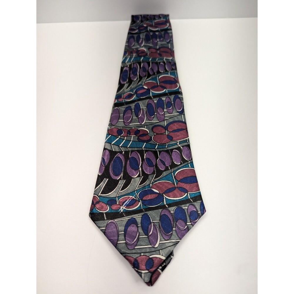 Vintage Rococo‎ Multicolor Abstract Pointed Classic Necktie Tie